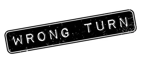Wrong Turn rubber stamp Stock Illustration