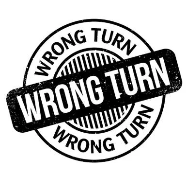 Wrong Turn rubber stamp Stock Illustration