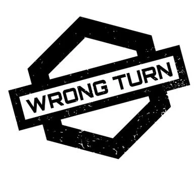Wrong Turn rubber stamp Stock Illustration