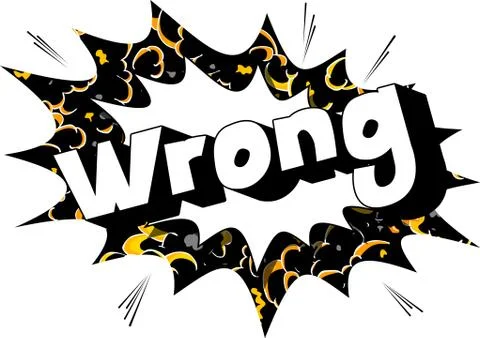Wrong - Vector illustrated comic book style phrase. 스톡 일러스트