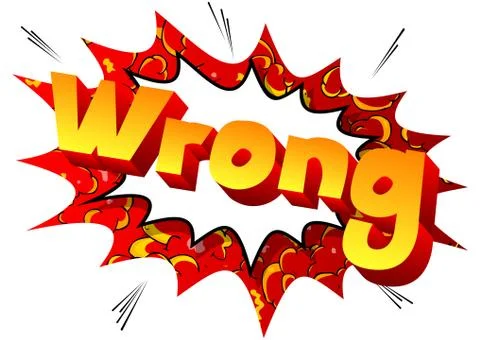 Wrong - Vector illustrated comic book style phrase. 스톡 일러스트
