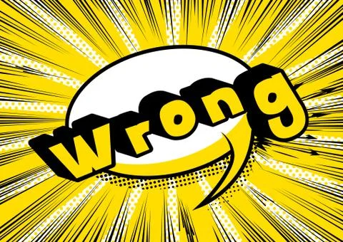 Wrong - Vector illustrated comic book style phrase. 스톡 일러스트