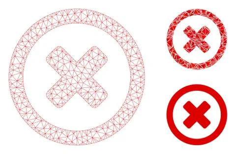 Wrong Vector Mesh 2D Model and Triangle Mosaic Icon Stock Illustration