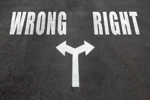 Wrong  vs right choice concept Stock Illustration