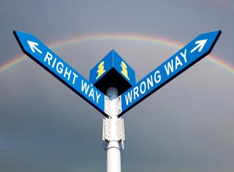 Wrong way and right way Stock Photos