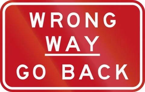Wrong Way - Go Back In Australia Stock Illustration