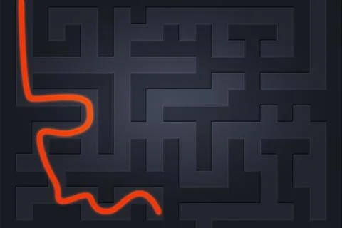 Wrong Way in Maze Concept Image Stock Illustration