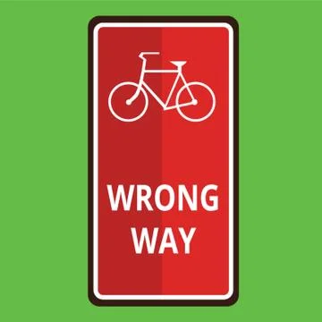 Wrong way road sign Stock Illustration