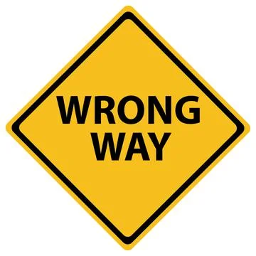 Wrong Way Road Sign Stock Illustration