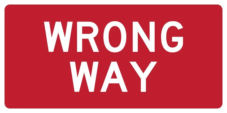 Wrong way road sign Ilustração Stock