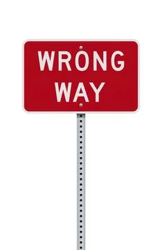 Wrong way road sign Stock Illustration
