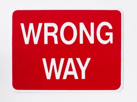 Wrong Way Road Sign Stock Photos