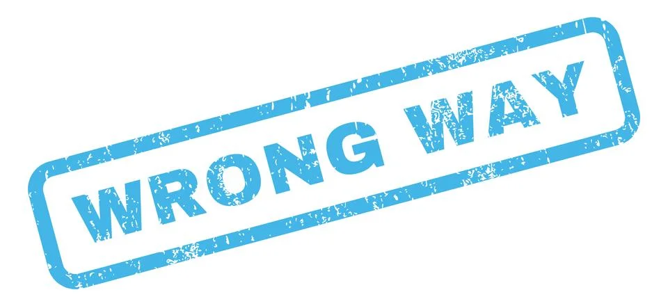 Wrong Way Rubber Stamp Stock Illustration