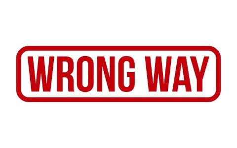Wrong Way Rubber Stamp Seal Vector Stock Illustration