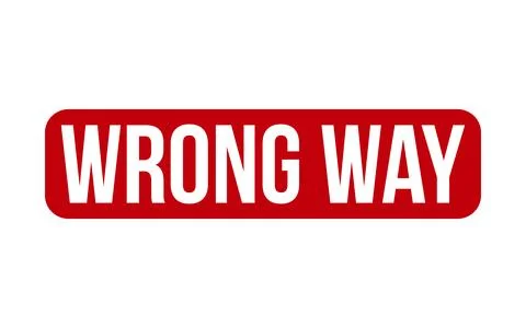 Wrong Way Rubber Stamp Seal Vector Stock Illustration