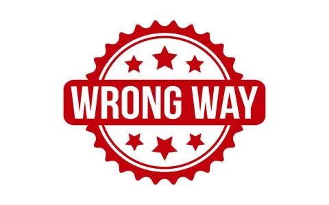 Wrong Way Rubber Stamp Seal Vector Stock Illustration
