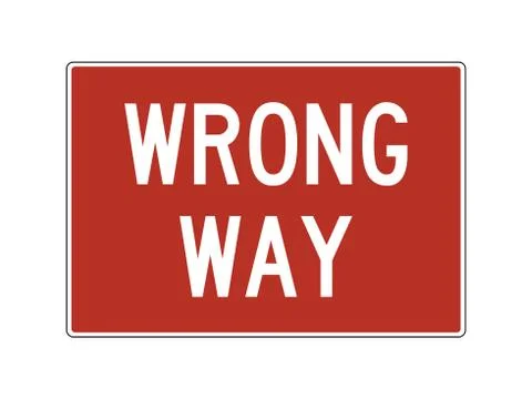 Wrong way sign conjunction with DO NOT ENTER vector Stock Illustration