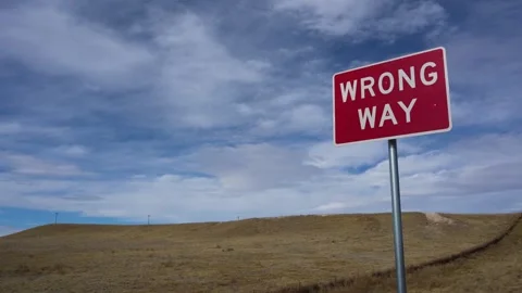 Wrong Way Sign Stock Footage 263858117