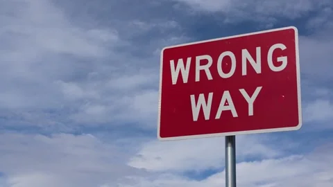 Wrong Way Sign Stock Footage 263858143