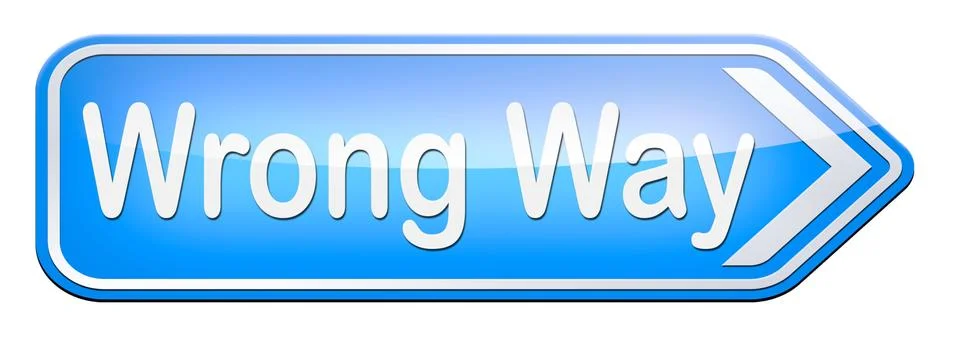 Wrong way sign Stock Illustration