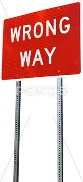Wrong Way Sign Stock Photos