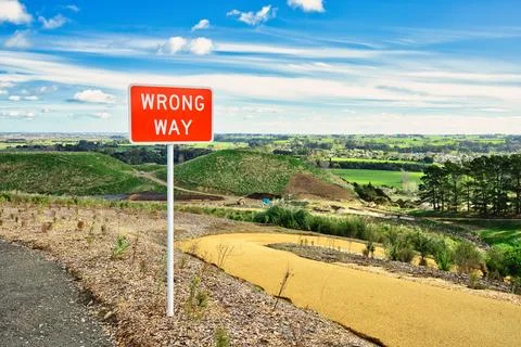 Wrong Way Sign Stock Photos