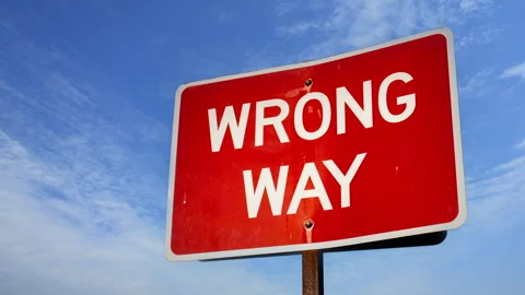 Wrong way sinage time lapse. Stock Footage 246461061