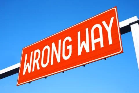 Wrong way - street sign Stock Illustration