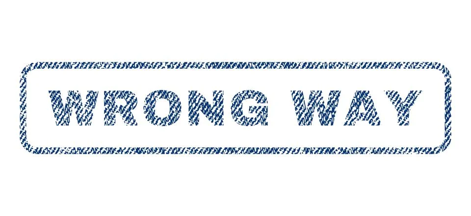 Wrong Way Textile Stamp Stock Illustration