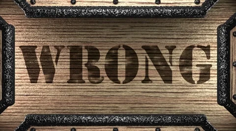 Wrong on wooden stamp Stock Footage 8832977