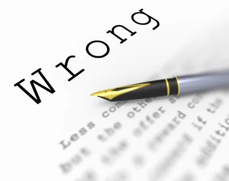 Wrong word means incorrect immoral or unacceptable Stockillustratie