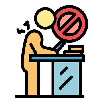Wrong working position icon color outline vector Stock Illustration