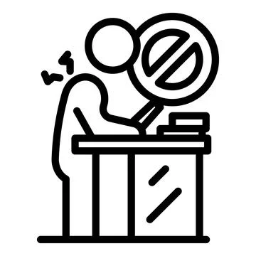Wrong working position icon, outline style Stock Illustration