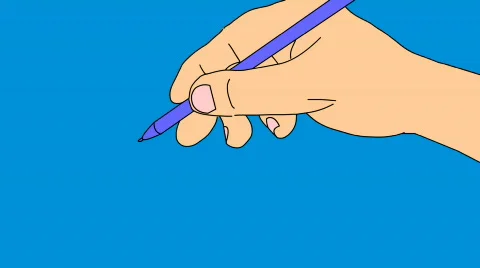 Wrote hand Alpha Stock Footage 565454