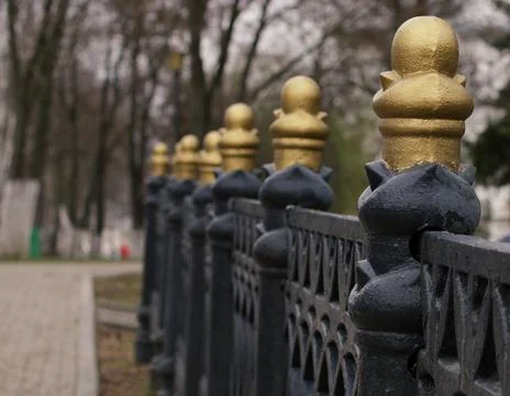 Wrought fence patterns Stock Photos