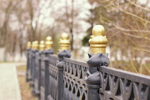 Wrought fence patterns Stock Photos