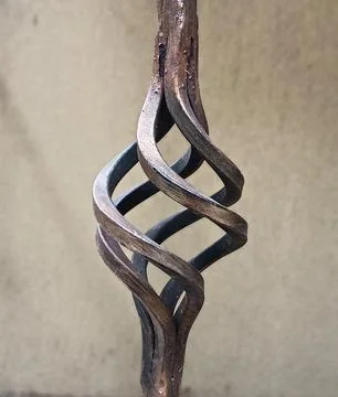 Wrought iron decorative basket element close up Stock Photos