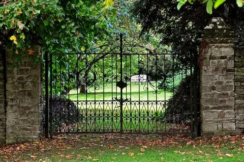 Wrought iron gate Stock Photos