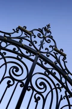 Wrought iron gate Stock Photos
