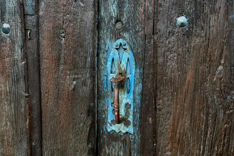 Wrought-iron handle with a typical shell of the pilgrims go to Santiago de Compo Photos