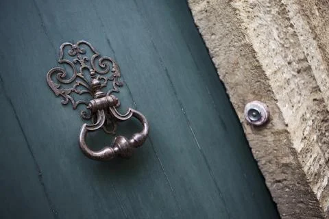 Wrought iron knocker Stock Photos