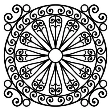 Wrought iron rosette Illustrazione stock