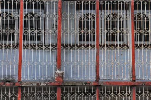Wrought iron window. 스톡 사진