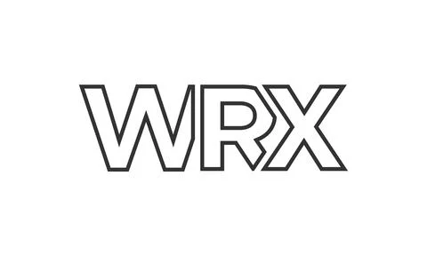 WRX logo design template with strong and modern bold text. Initial based ve.. Stock Illustration