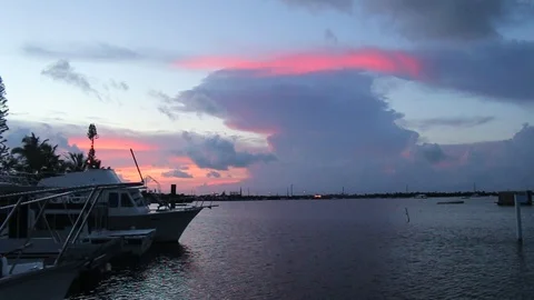 WS boat sunset Stock-Footage 104739010