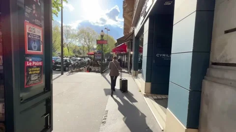 WS Camera moving along street in Paris, France Stock Footage 194485726