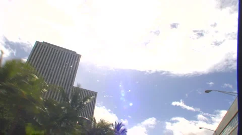 WS clouds moving through downtown urban setting Stock Footage 5838302