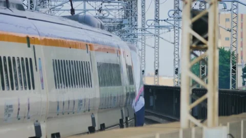 WS E2 Series Japanese Shinkansen train, Tokyo, Japan Stock Footage 158102008
