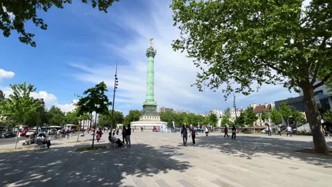 WS July Column, Place de la Bastille, Paris, France Stock Footage 194487451