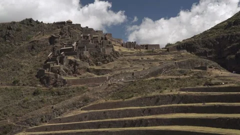 WS Low angle of Inca trail in Cusco Peru Stock Footage 130429762